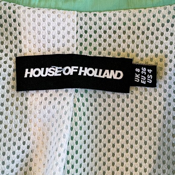 House of Holland Oversized Belted Ripstop Green Blazer 4 $575 Retail - Picture 5 of 11